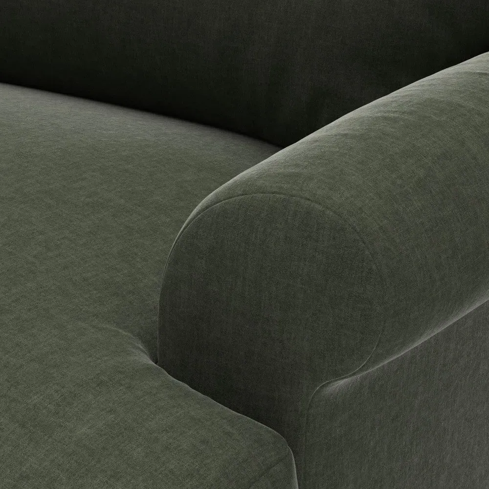 Talbot Armchair with Button Back - Moss, Eco Chenille