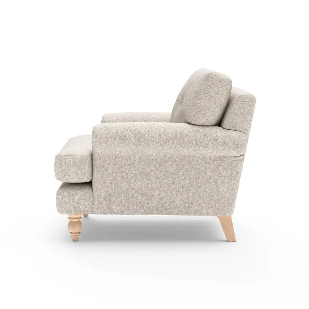 Talbot Armchair with Button Back - Natural, House Weave