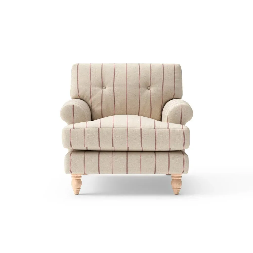Talbot Armchair with Button Back - Raspberry