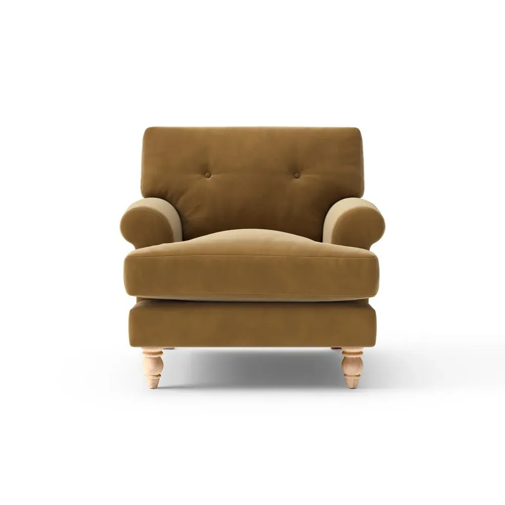 Talbot Armchair - Yellow, Matt Velvet