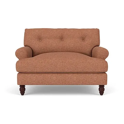 Talbot Love Seat - Brick, Herringbone Weave