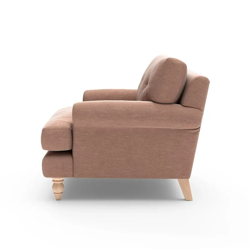 Talbot Love Seat - Dusky Rose, Eco Chenille