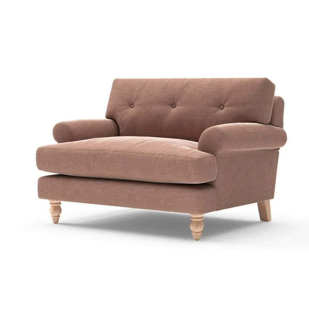 Talbot Love Seat - Dusky Rose, Eco Chenille