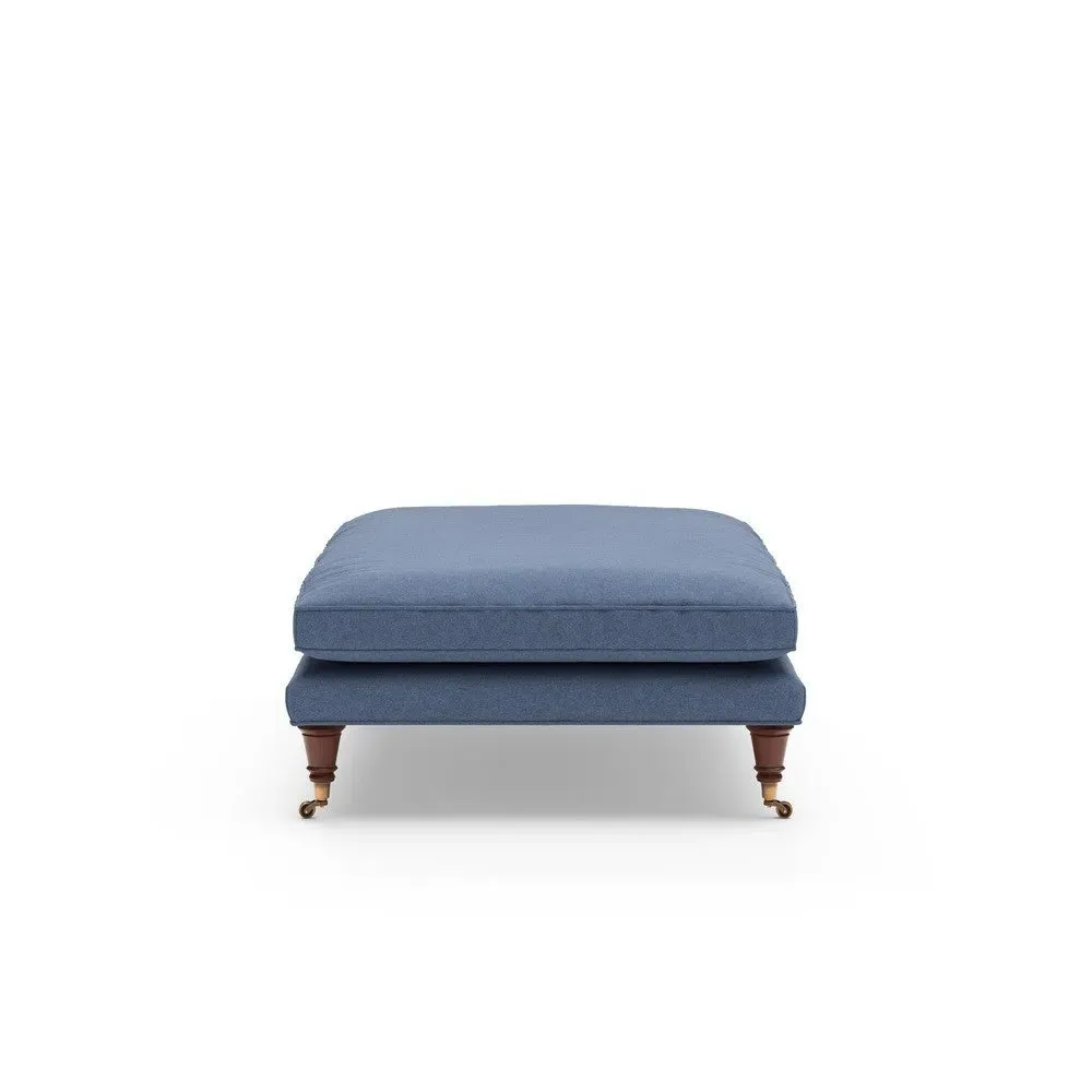 Foot Stool - Dark Blue, Chunky Cotton