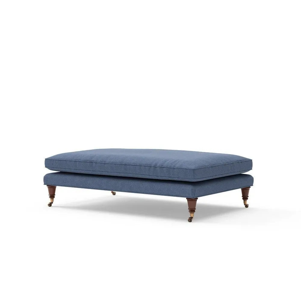 Foot Stool - Dark Blue, Chunky Cotton