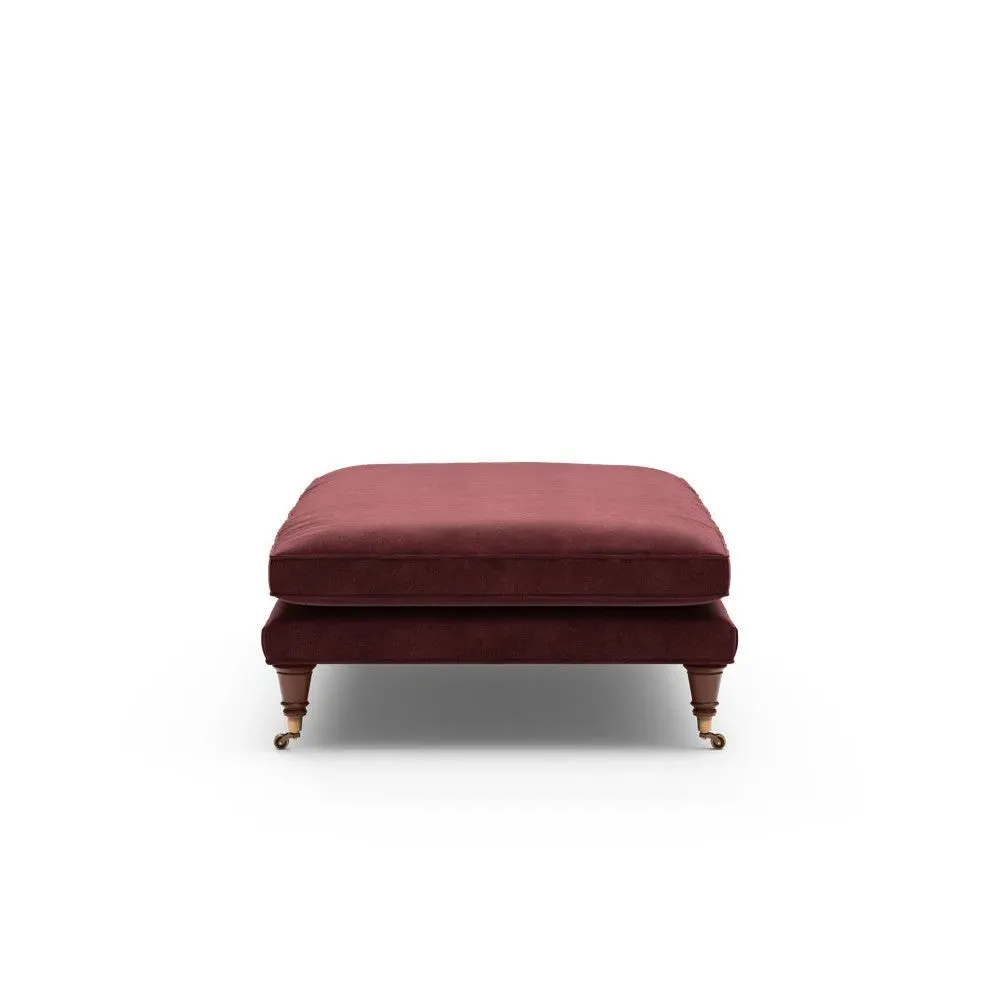 Foot Stool - Dark Rosehip, Matt Velvet