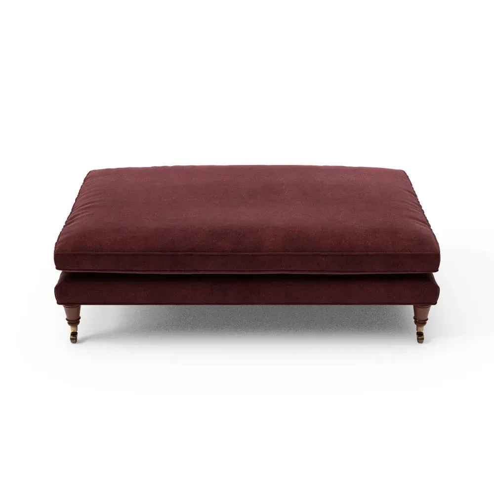Foot Stool - Dark Rosehip, Matt Velvet