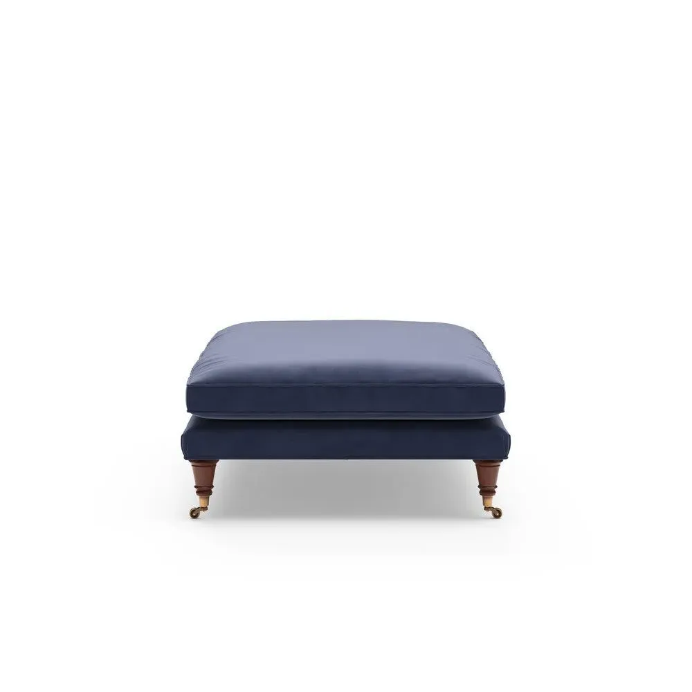 Foot Stool - Deep Blue, Matt Velvet