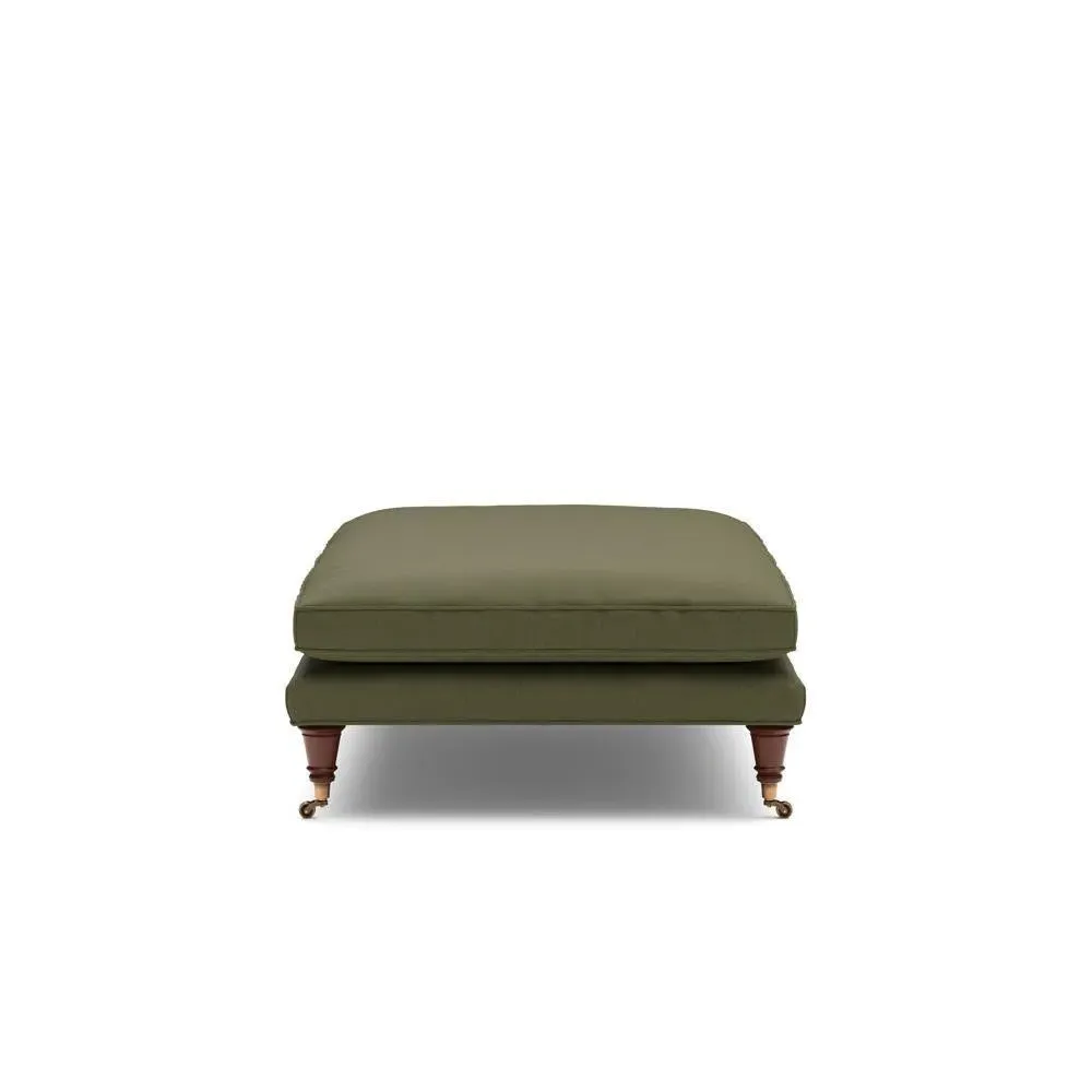 Foot Stool - Forest Green, House Linen Mix