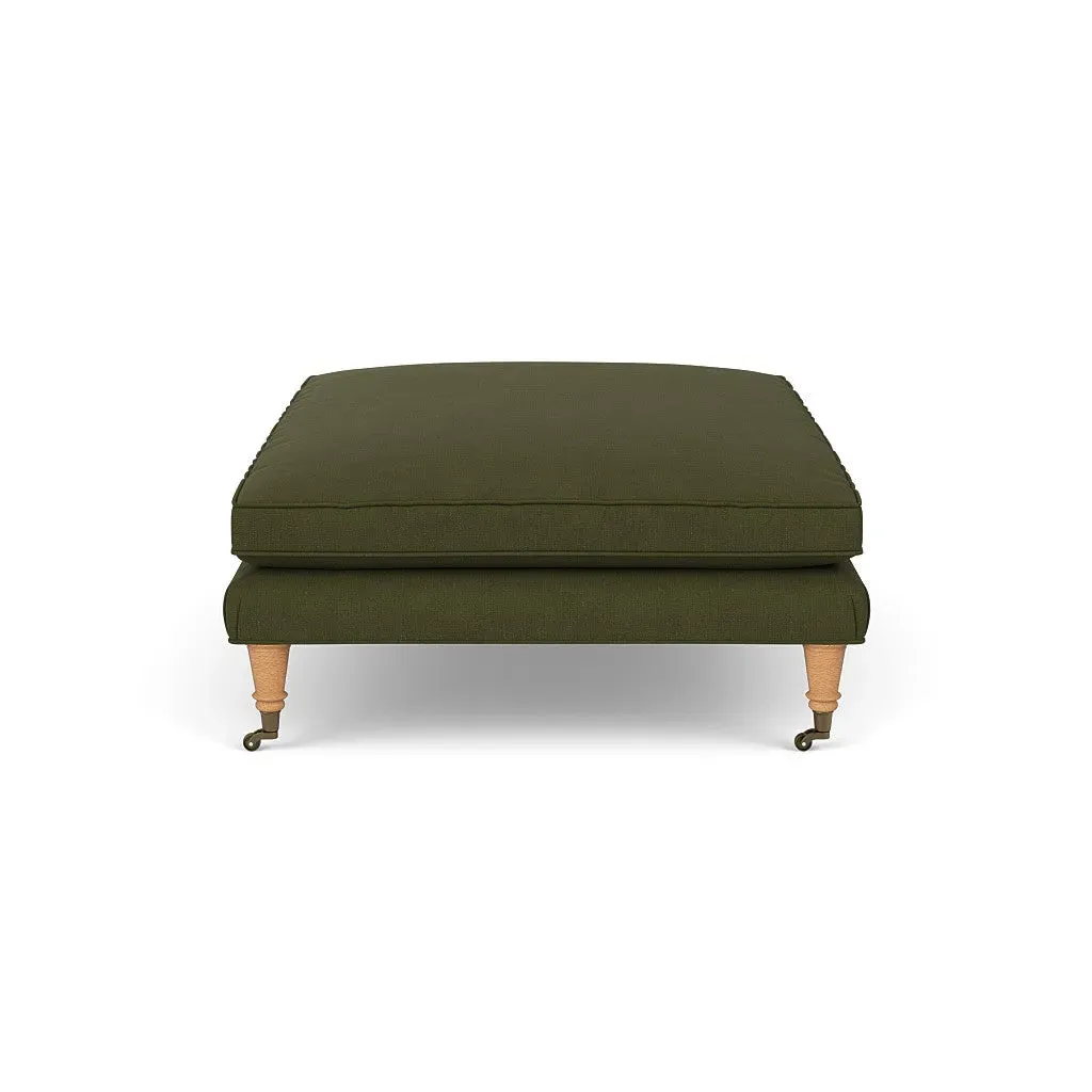 Cotswold Foot Stool - Forest Green, Linen Mix by The Cotswold Company, image 3