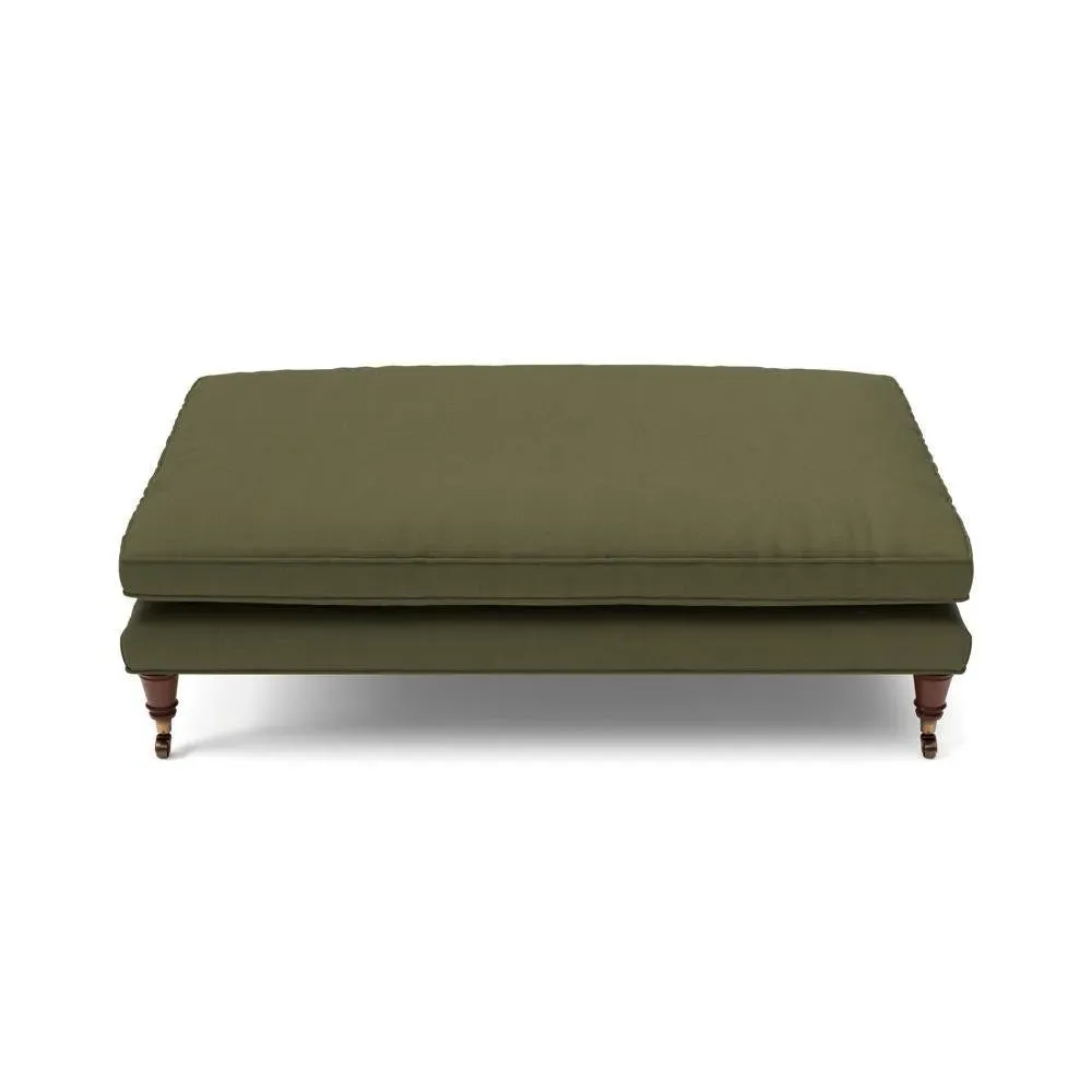 Cotswold Foot Stool - Forest Green, Linen Mix by The Cotswold Company, image 4