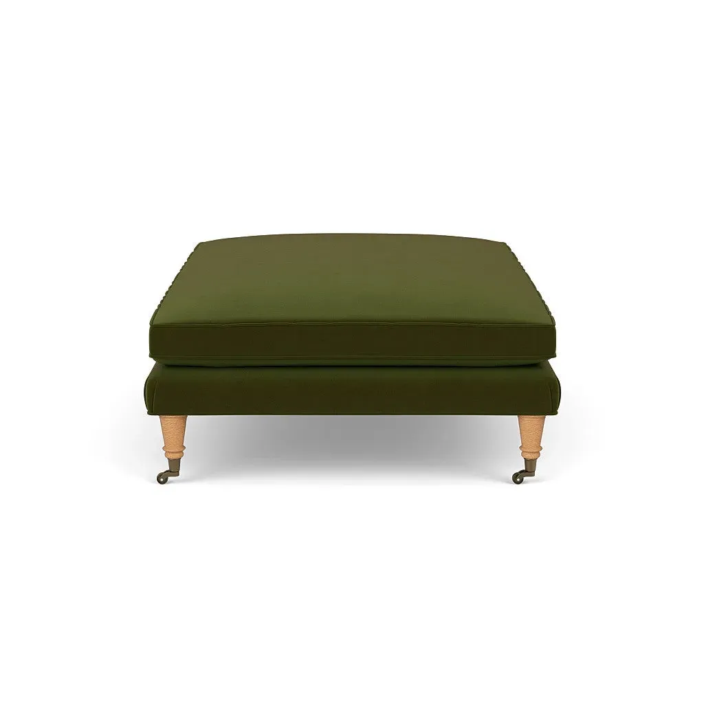 Cotswold Foot Stool - Forest Green, Matt Velvet by The Cotswold Company, image 3