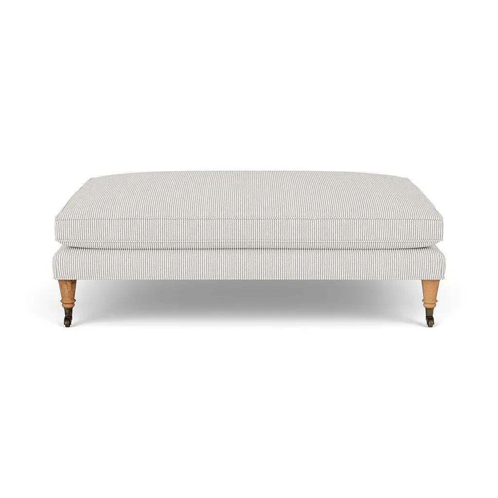 Broadway Stripe Footstool - Grey by The Cotswold Company, alternate view