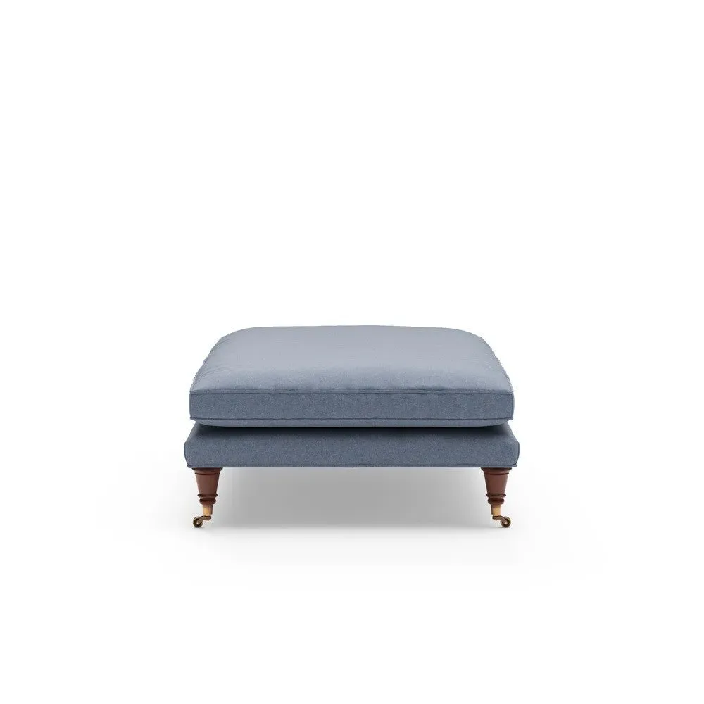 Foot Stool - Indigo, House Linen Mix