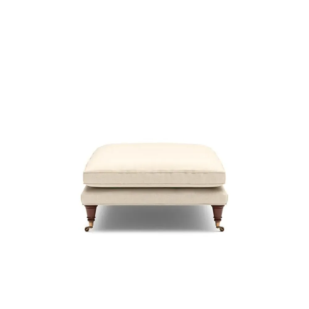 Foot Stool - Lily White, House Linen Mix
