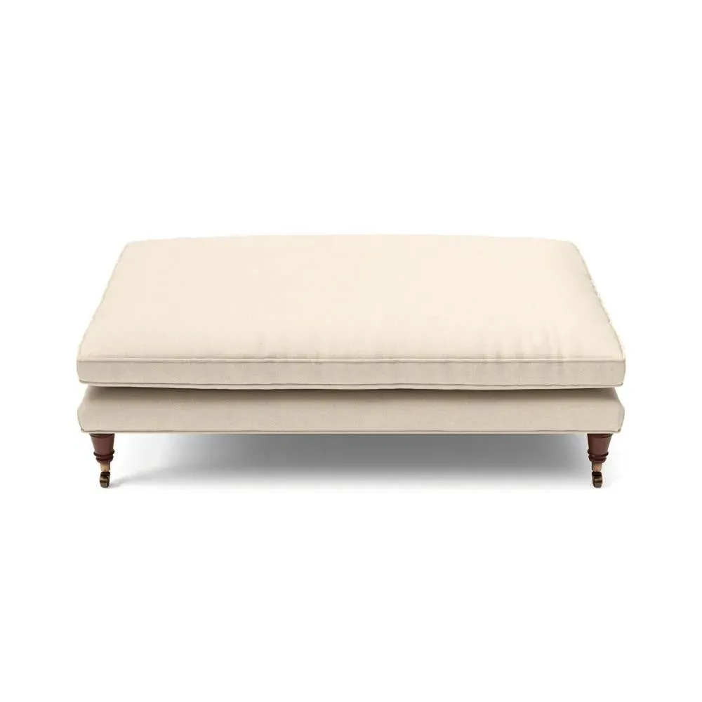 Foot Stool - Lily White, House Linen Mix
