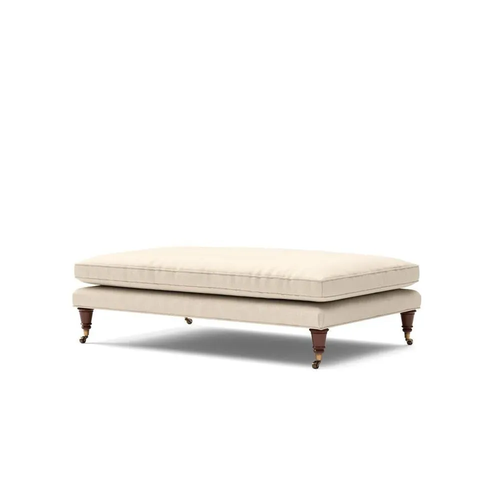 Foot Stool - Lily White, House Linen Mix