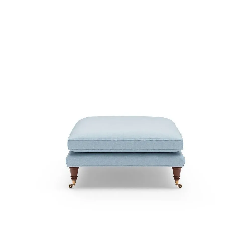 Foot Stool - Sky Blue, House Linen Mix