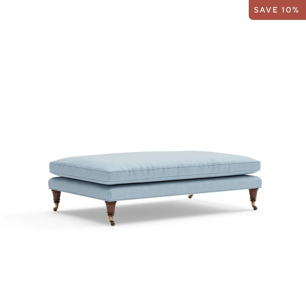 Foot Stool - Sky Blue, House Linen Mix