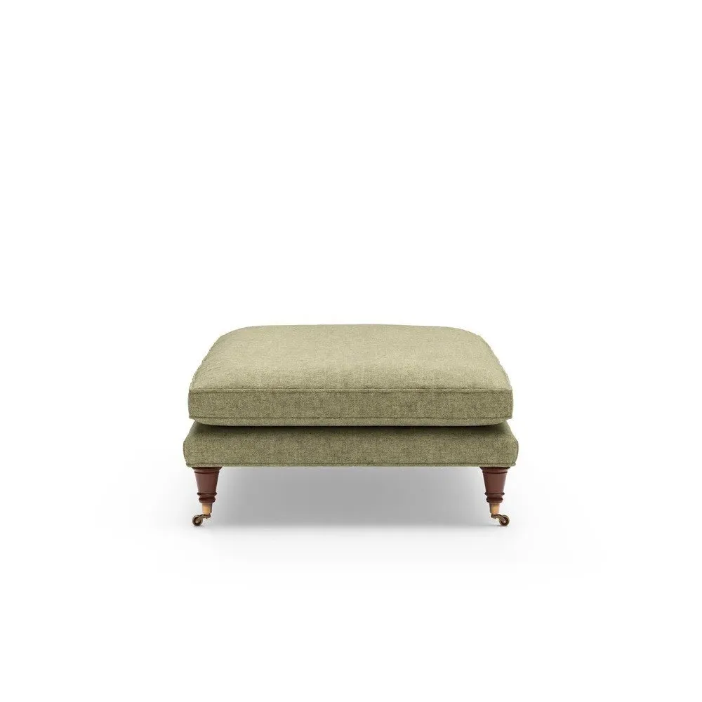 Foot Stool with Castor Feet - Sage, Aquaclean Oxford