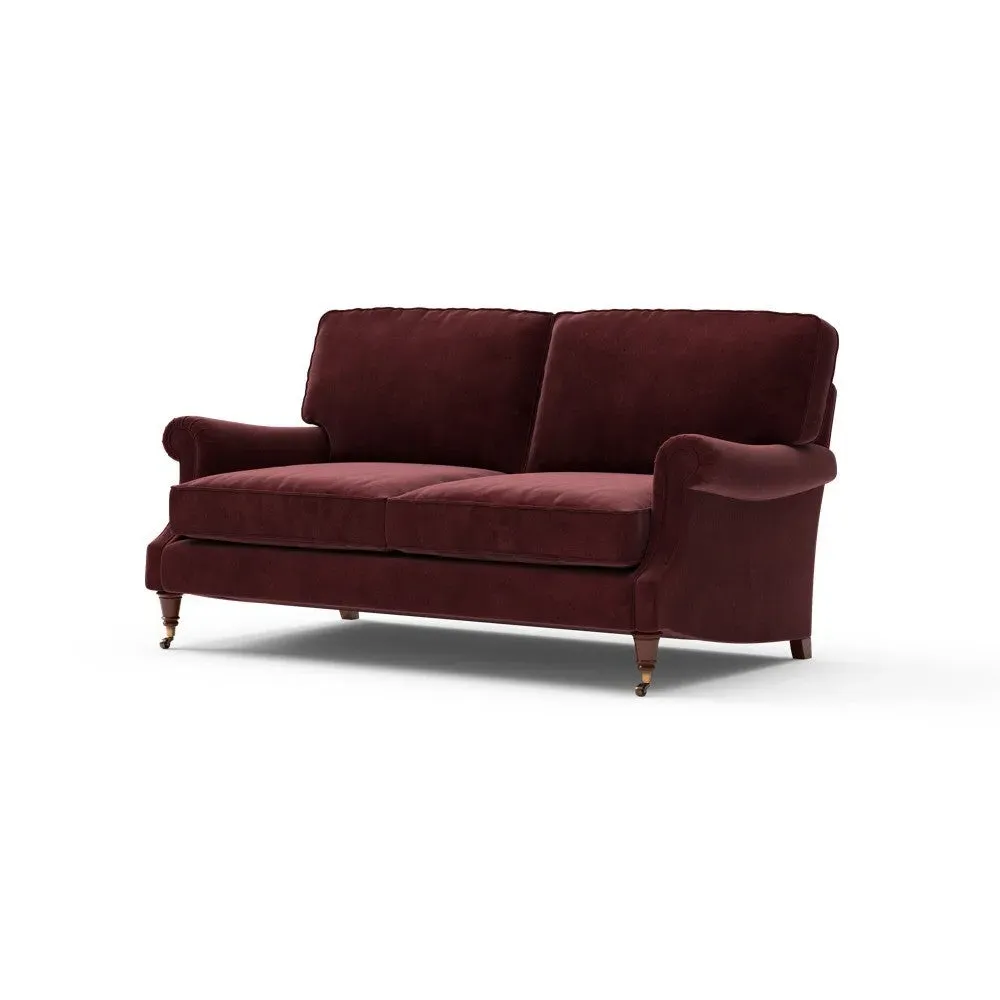 3-Seater High Back Sofa - Dark Rosehip, Matt Velvet