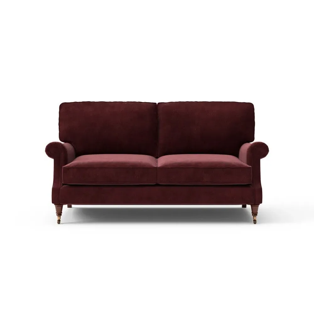 3-Seater High Back Sofa - Dark Rosehip, Matt Velvet