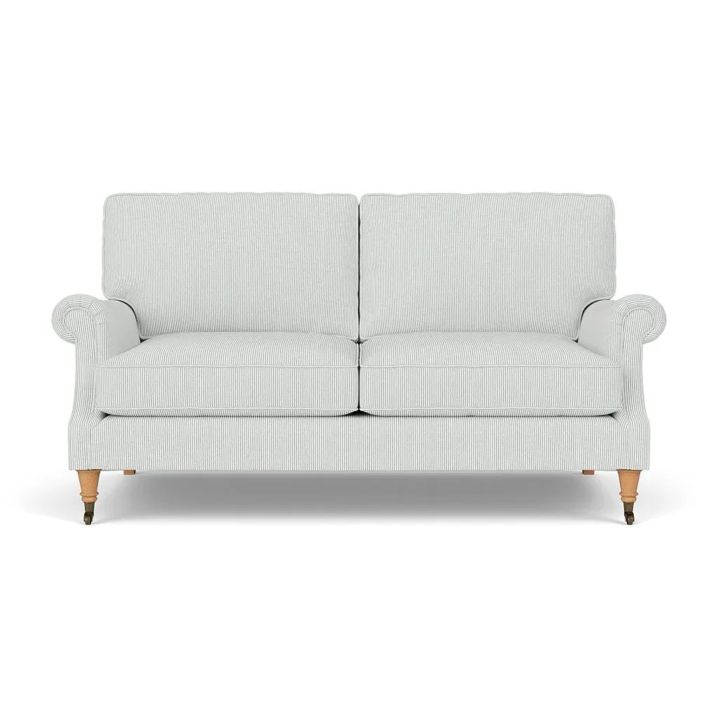 The Cotswold Company 3-Seater High Back Sofa - Duck Egg, Broadway Stripe, alternate view