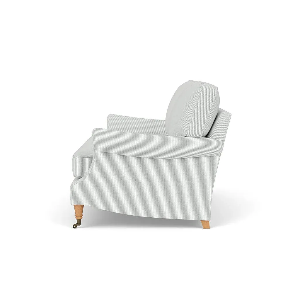 The Cotswold Company 3-Seater High Back Sofa - Duck Egg, Broadway Stripe, image 3