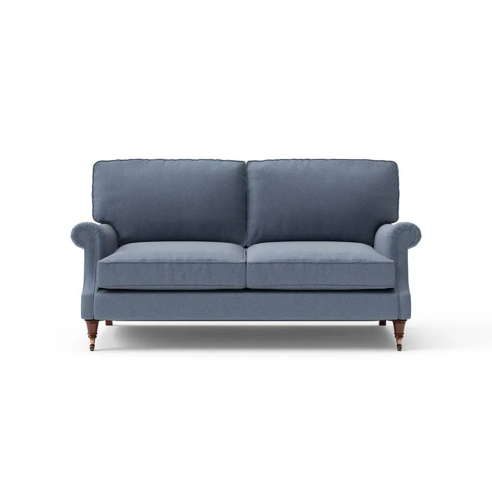 3-Seater High Back Sofa - Indigo, House Linen Mix image