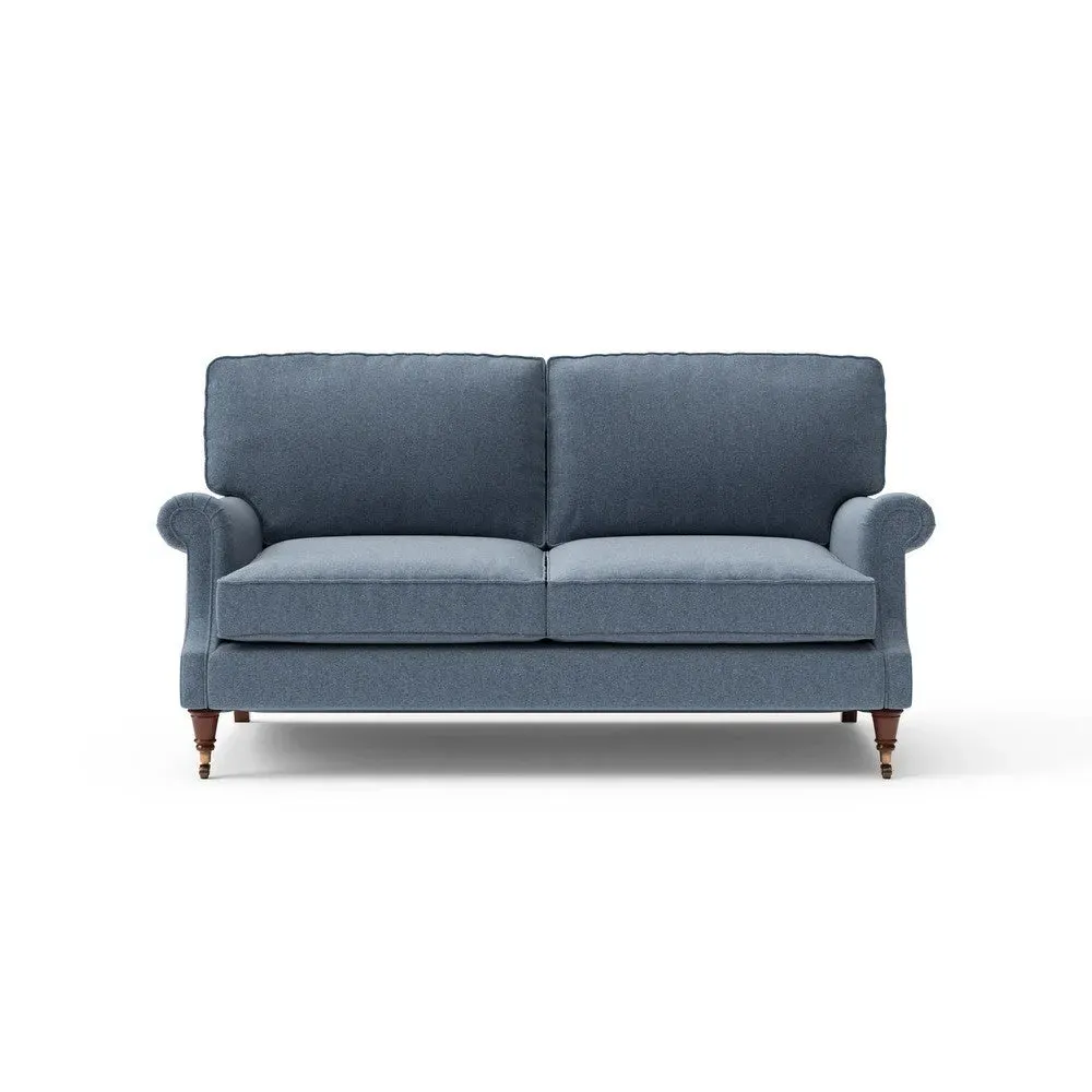3-Seater High Back Sofa - Indigo, Rustic Weave