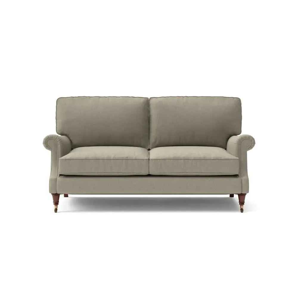 3-Seater High Back Sofa - Mid Grey, Linen Mix image