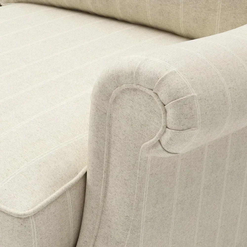 3-Seater High Back Sofa - Natural, Compton Stripe