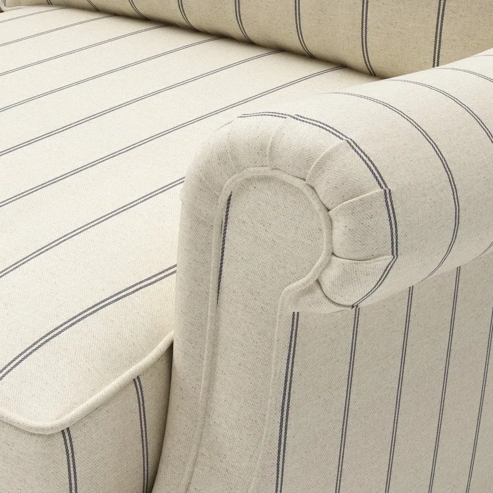 Compton Stripe 3-Seater Sofa - Charcoal by The Cotswold Company, image 8