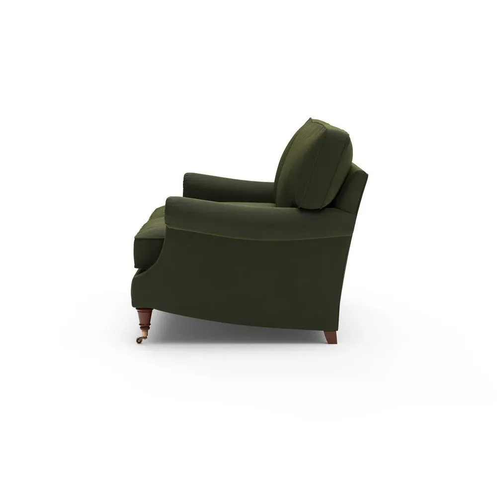 3-Seater Sofa - Forest Green, Matt Velvet