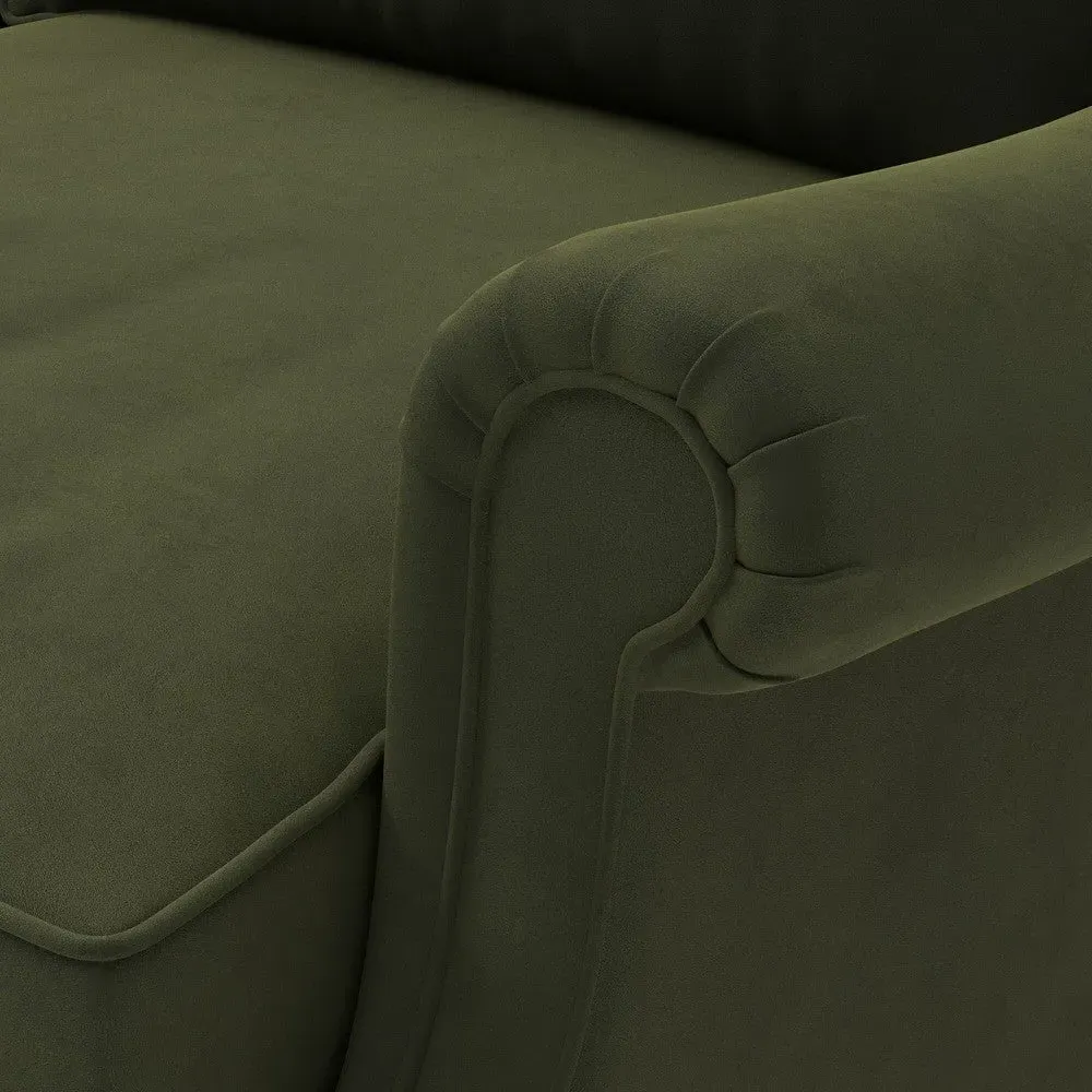 3-Seater Sofa - Forest Green, Matt Velvet