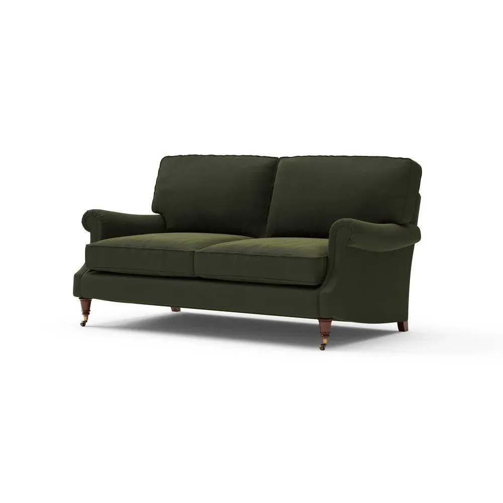 3-Seater Sofa - Forest Green, Matt Velvet