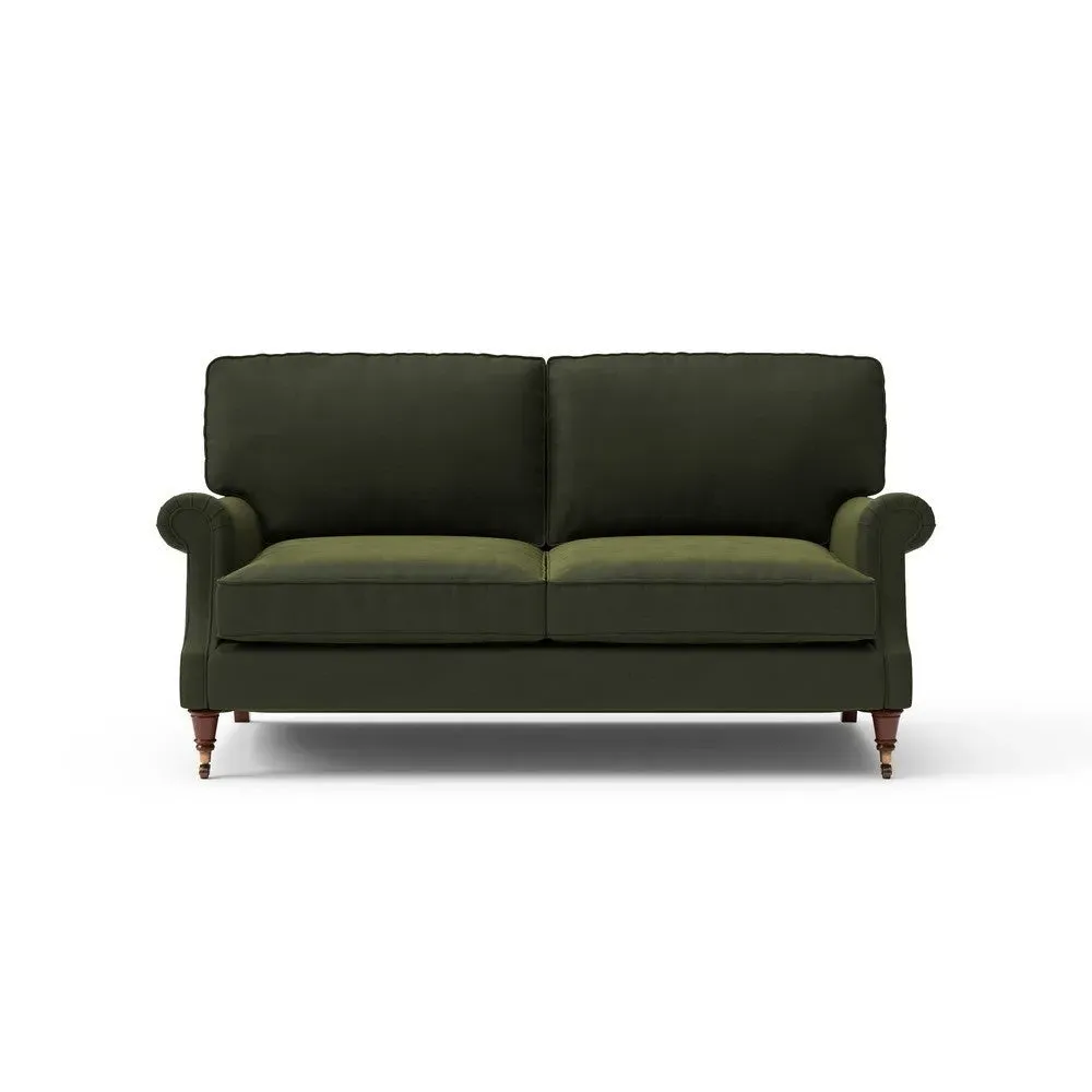 3-Seater Sofa - Forest Green, Matt Velvet