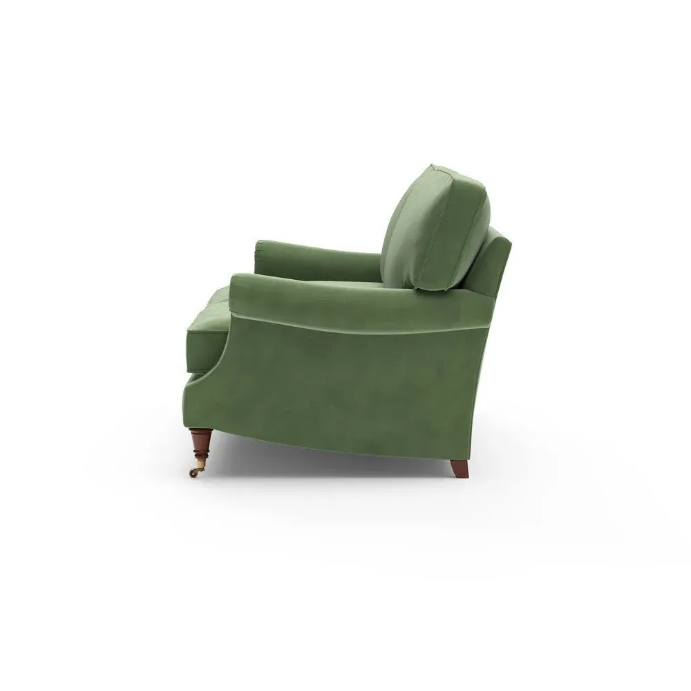 3-Seater Sofa - Green, Matt Velvet