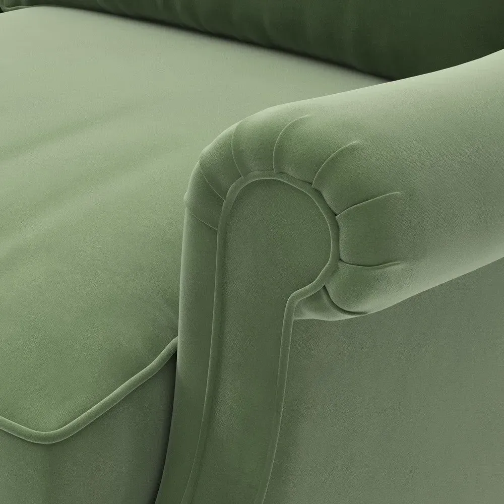 3-Seater Sofa - Green, Matt Velvet