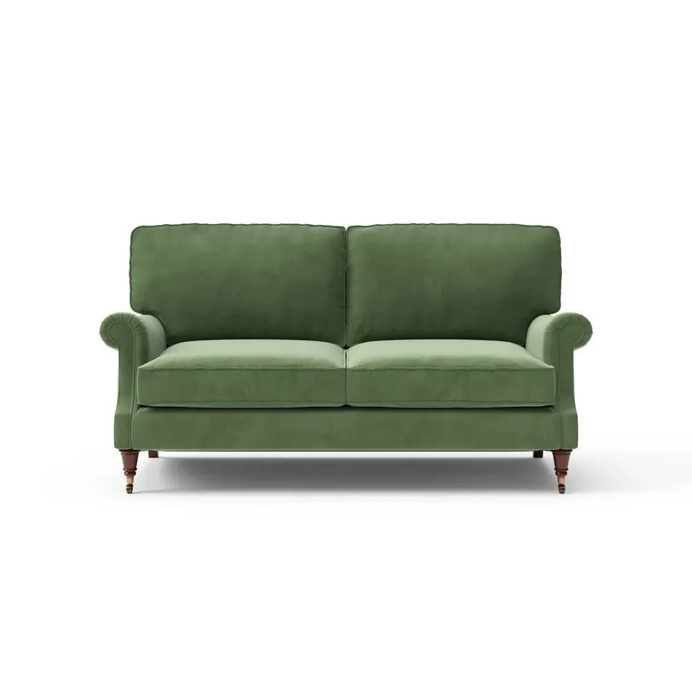 3-Seater Sofa - Green, Matt Velvet