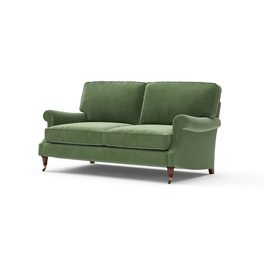 3-Seater Sofa - Green, Matt Velvet