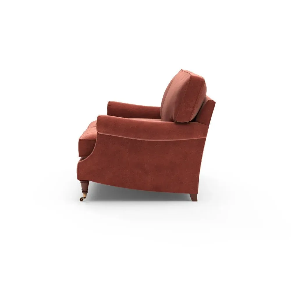 3-Seater Sofa - Red, Velvet