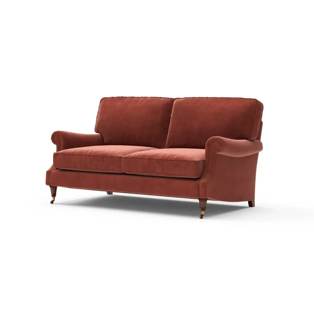 3-Seater Sofa - Red, Velvet
