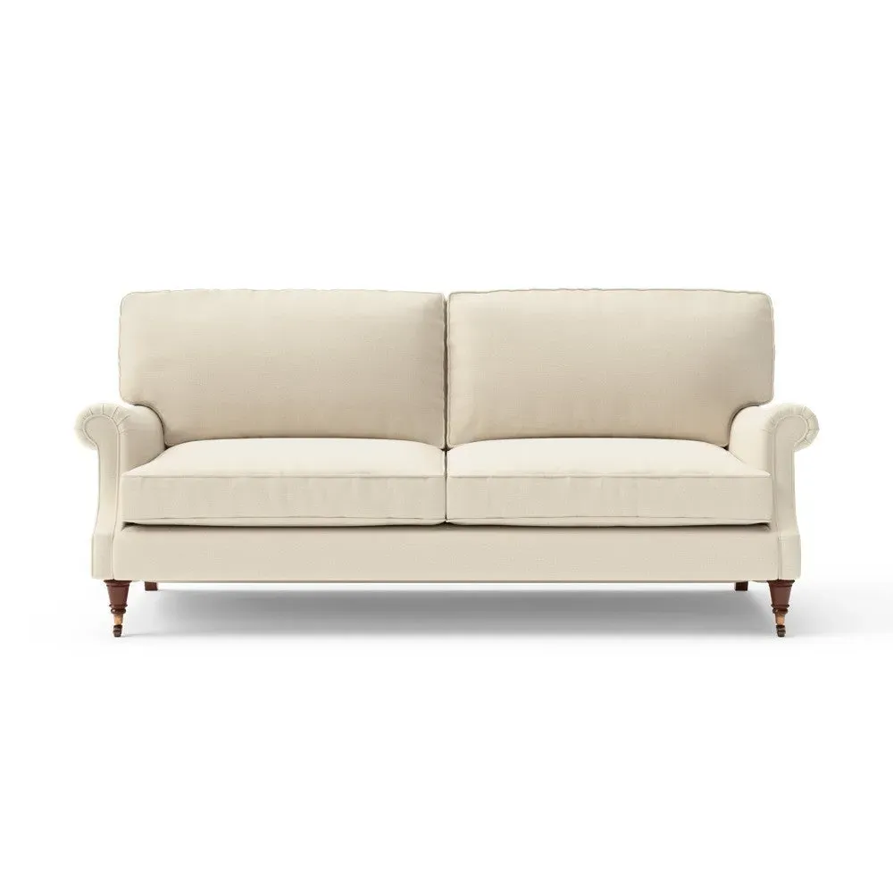 4-Seater High Back Sofa - Cream, House Weave