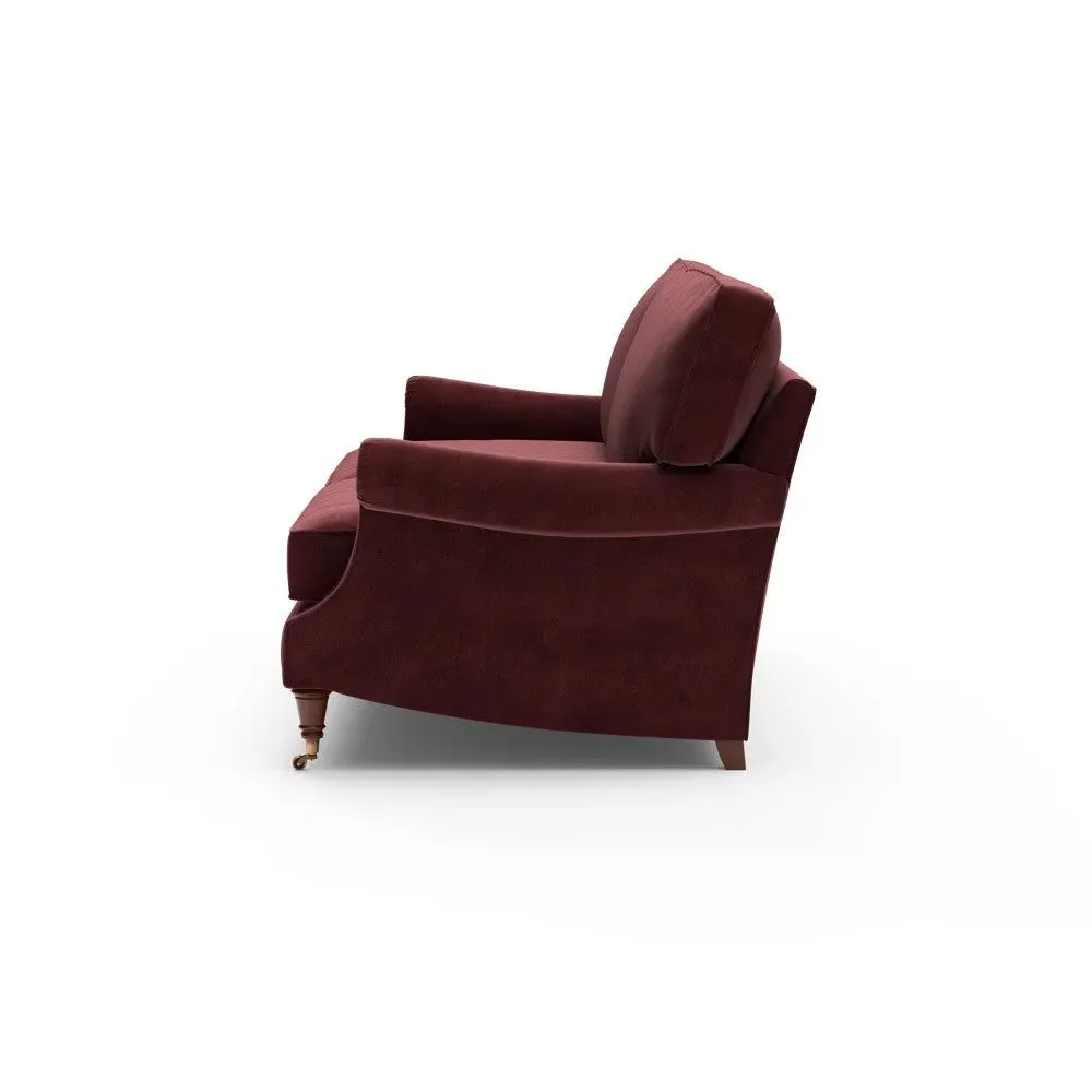 4-Seater High Back Sofa - Dark Rosehip, Matt Velvet