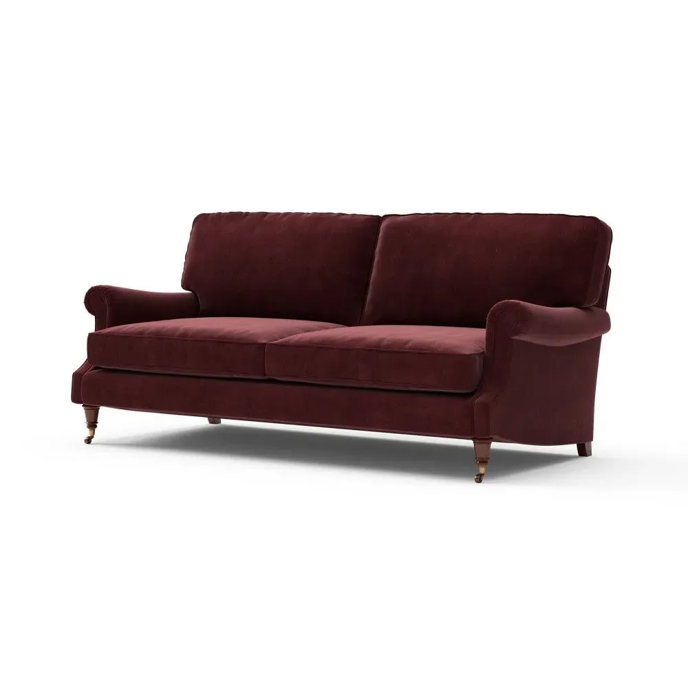 4-Seater High Back Sofa - Dark Rosehip, Matt Velvet