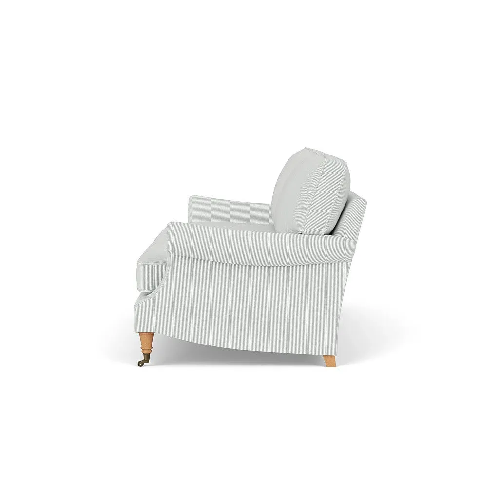 The Cotswold Company 4-Seater High Back Sofa - Duck Egg, Broadway Stripe, image 3