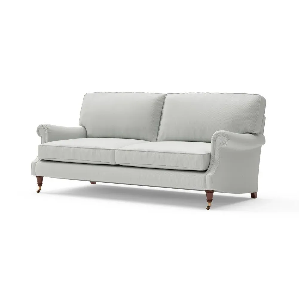 The Cotswold Company 4-Seater High Back Sofa - Duck Egg, Broadway Stripe, image 5