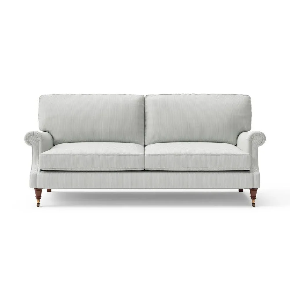 The Cotswold Company 4-Seater High Back Sofa - Duck Egg, Broadway Stripe, image 6