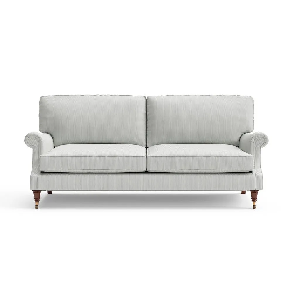 4-Seater High Back Sofa - Duck Egg, Broadway Stripe